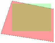 Rot: Ist-Viereck, gemessen durch ADC. Grün: Soll-Viereck mit unabhängigen X/Y-Koordinaten